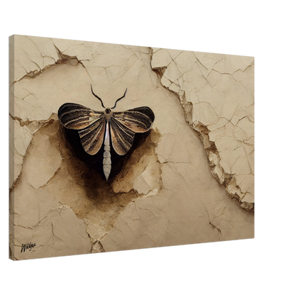 Moth From Stone, Wall Art, Canvas, Wabi Sabi